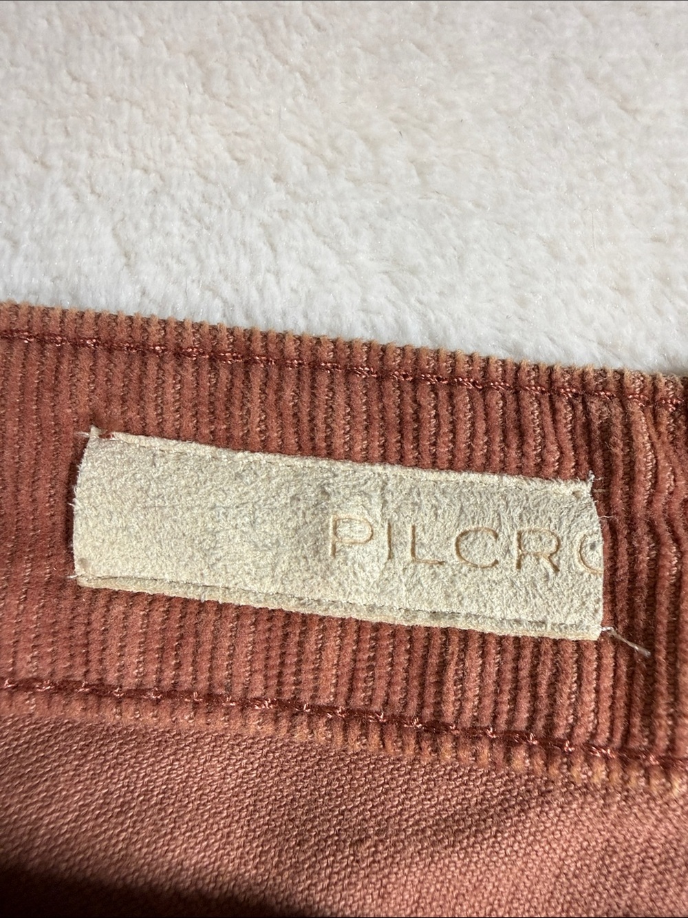Pilcro Wide-Leg Corduroy Jeans in Dusty Rust Rose - Picture 2 of 8